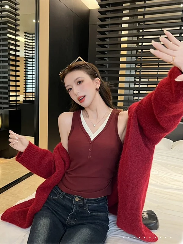 Damska kamizelka z aksamitu imitującego dwuczęściowy komplet, bielizna z wkładkami w biuście, piękny biustonosz, bazowa warstwa, wyszczuplający top...