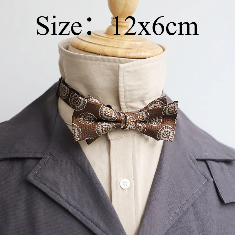 Vintage Korean‑Style Unique Pattern Cross Bow Tie, Fashion Suit Accessory For Groom Master Of Ceremony And Formal Occasions