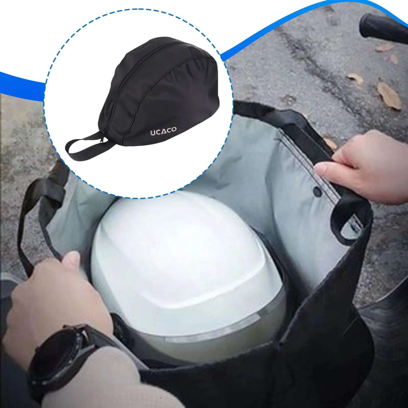 

Rigid Helmet Bag Waterproof Large Capacity Storage for Motorcycle Helmet Backpack Bicycle Supplies