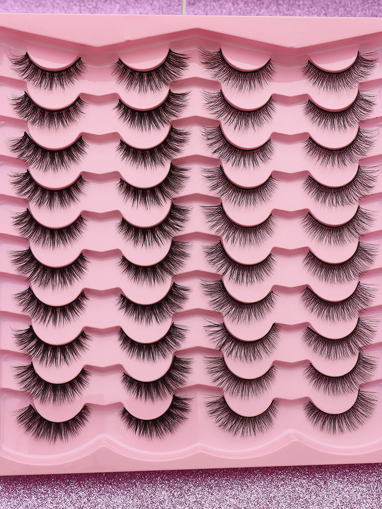 20 pairs of natural mixed false eyelashes, versatile, soft, practical, travel, daily makeup tools for multiple occasions