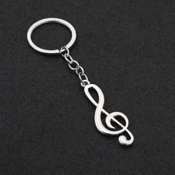 Creative Treble Clef Keychains Metal Musical Notation Keychains Musical Instrument Pendant Schoolbag Ornament