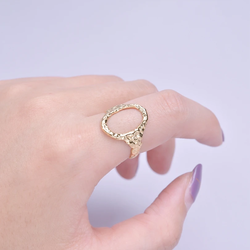 Fashion Gold Plated Stainless Steel Rings 6pcs/lot Flowers Stars Leaf Love Snake Shaped Abstract Rings Women Jewelry Wholesale