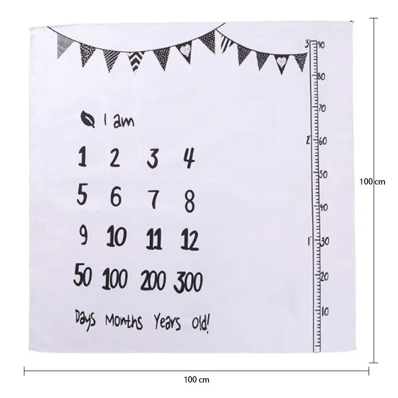 Newborn Baby Monthly Growth Milestone Blanket Photography Accessories for Rug Baby Boy Girls Props Background Cloth