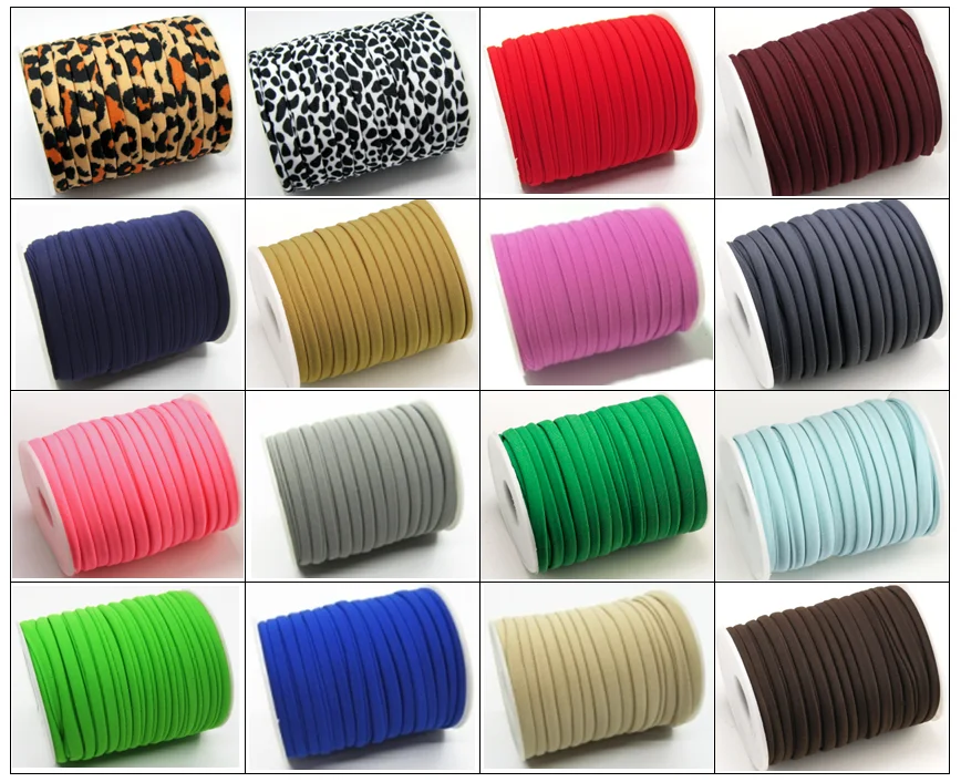 5mm Soft Elastic Cord, Stitched Spandex Cord, Nylon Fabric Stipe, DIY Ornament, Swimwear Bikini Underwear, Jewelry Supplies