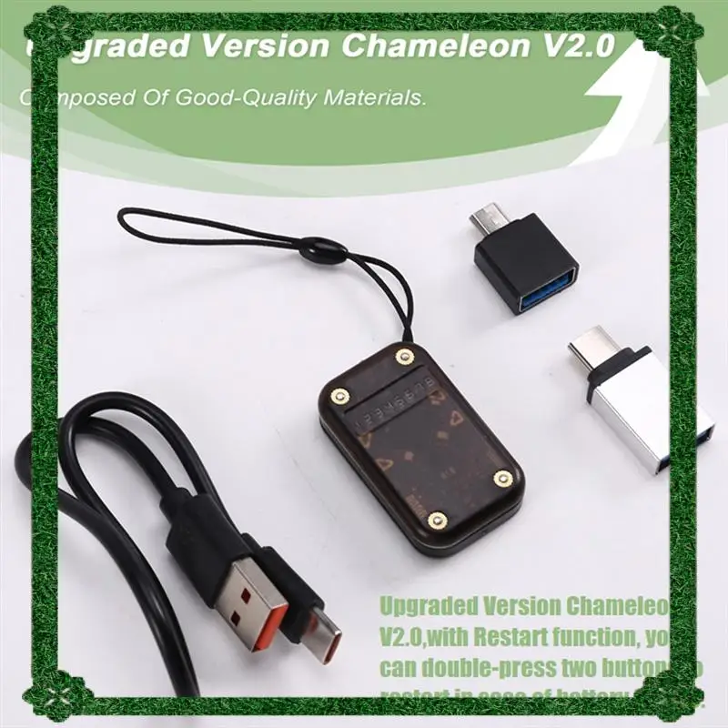 T64! Chameleon V2.0 RFID Smart Chip Reader Emulator NFC Duplicator Keychain/CUID Card 125K 13.56M C +2XUID