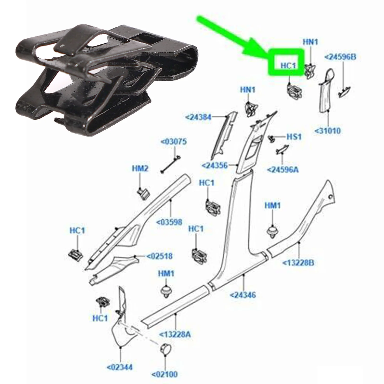 10x For Ford Fiesta MK6 Focus MK3 Mondeo MK3 S-MAX MK1 Boot Trim Panel Metal Clips Clamps Load Compartment 1430815 W712474S439