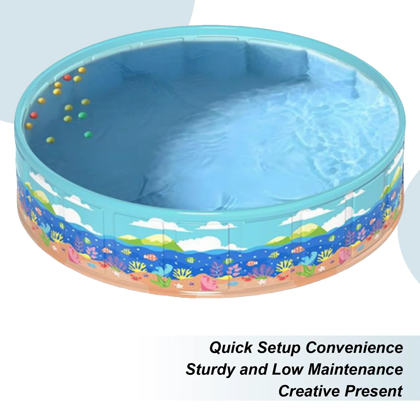

Wading Pool For Kids PVC Foldable Wading Pool Non-Inflatable For Child Save Space Design Bathing Tub Anti-Slip For Water Party
