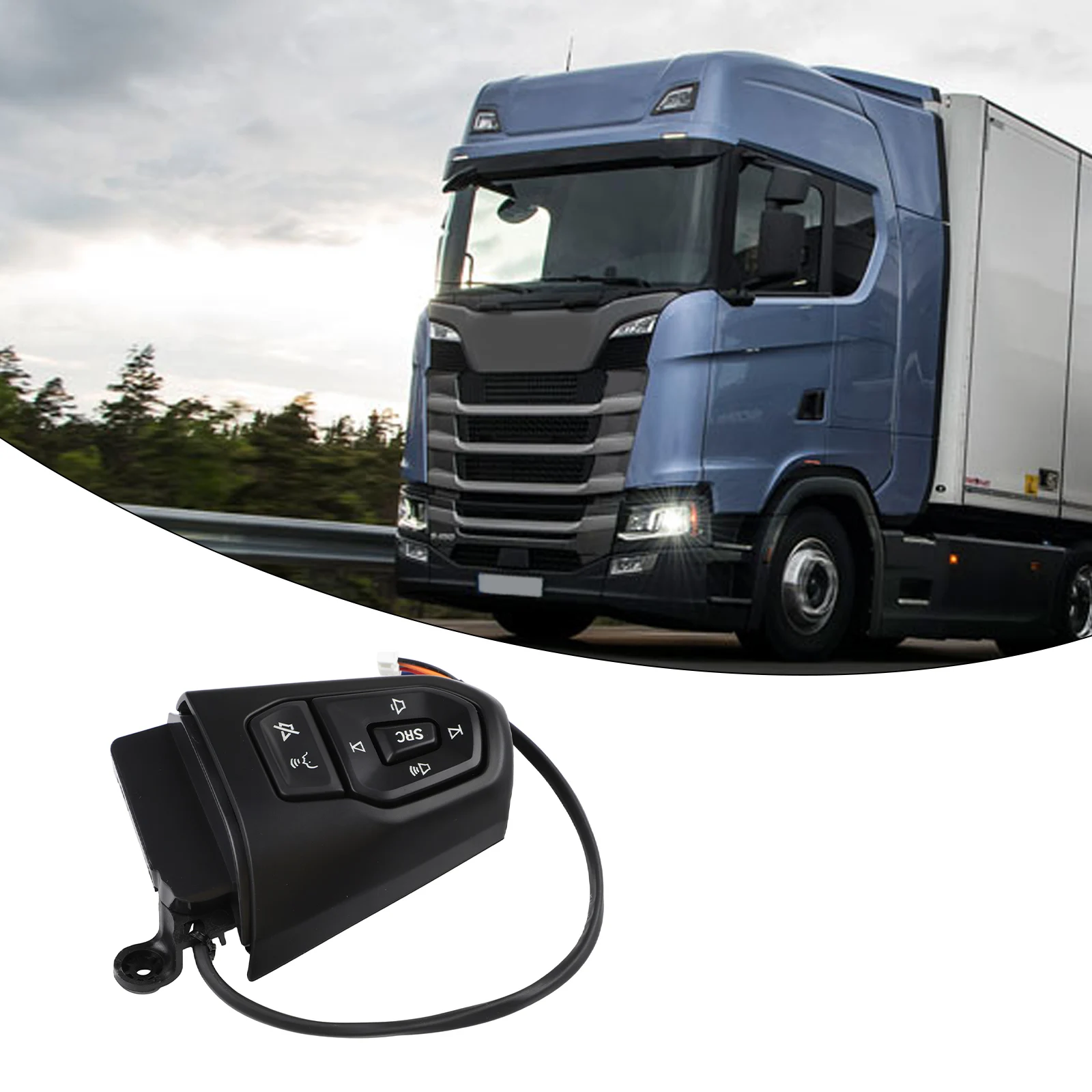 2568445 Steering Wheel Cruise Control Switch for Scania L For P G R S Trucks Front Left 5 For Pins ABS OEM 2016 ReFor Placement