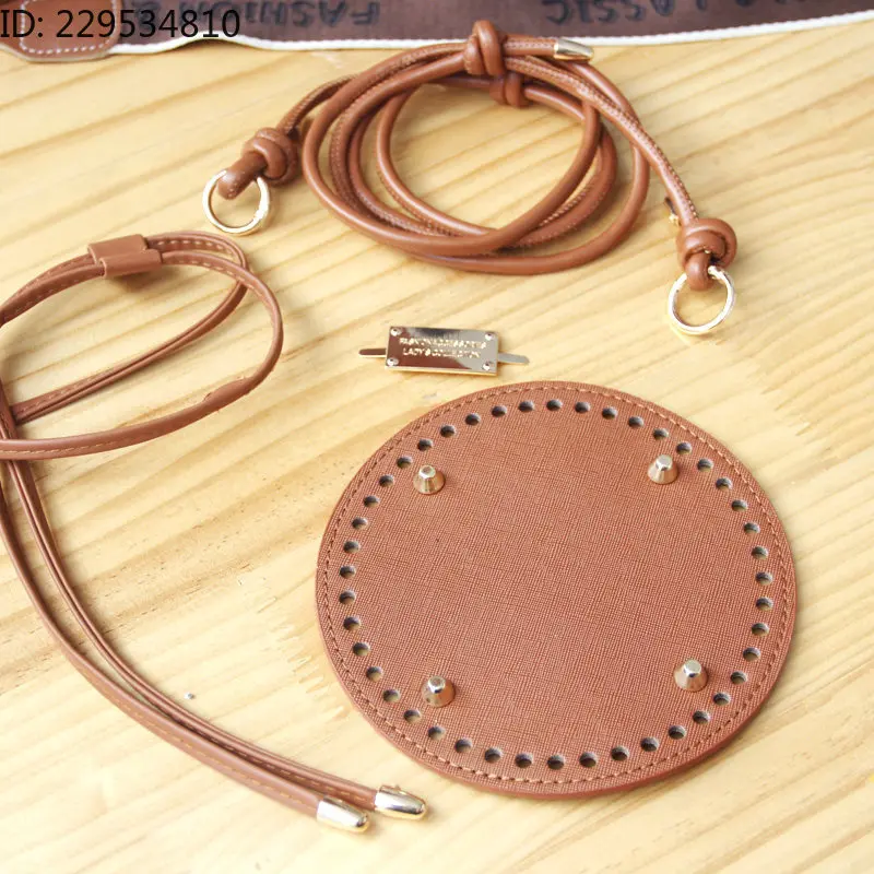 Shoulder strap oval bottom combination Hand woven bucket bag material drawstring bag handmade bag accessories