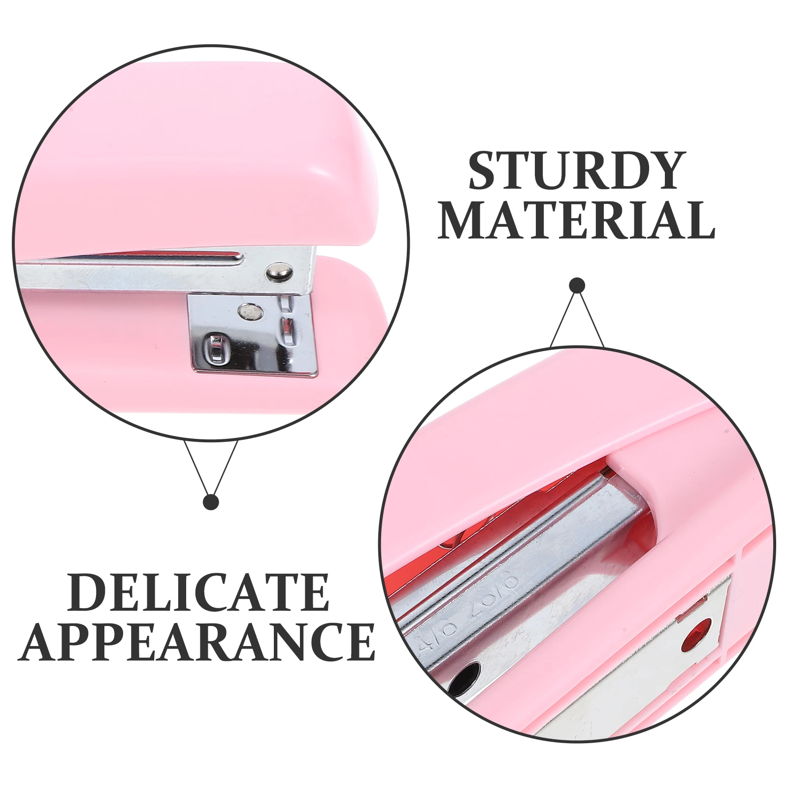 Mini Stapler Cute Pink Cherry Blossom Style Heavy Duty Stapling Machine for Books Travel Desk Use Small Office School Supplies