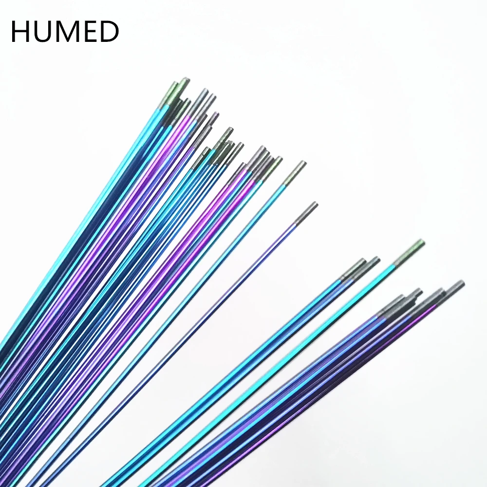 36pcs/lot 14G 2.0mm 304 steel Bicycle spoke wire vacuum plating rainbow spokes 26 27.5 29 inch spokes + nipples MTB road bike