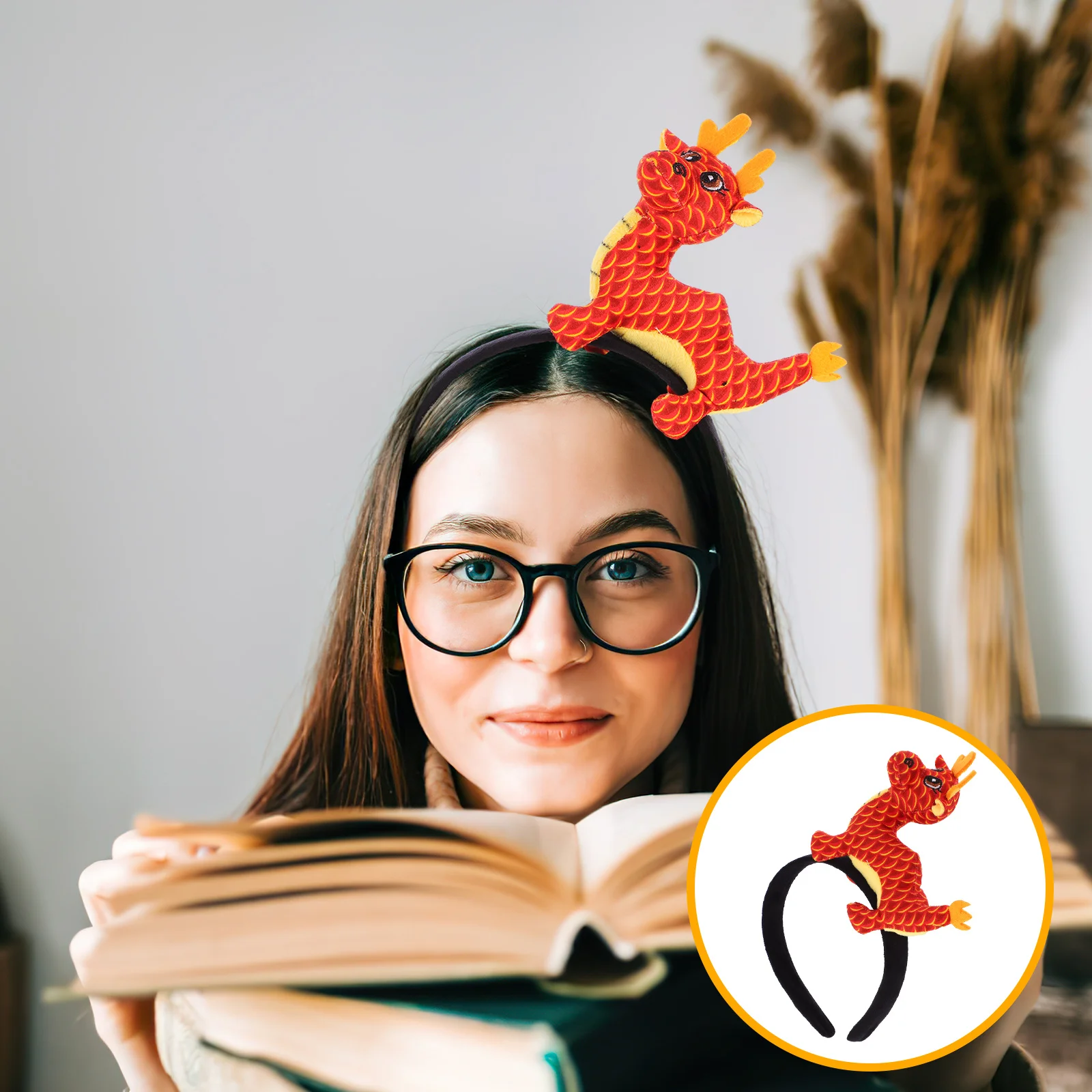 

Dragon Headband Adorable Dragon Year Hair Accessory Face Washing Headband New Year Party Hairband Adults Hairband