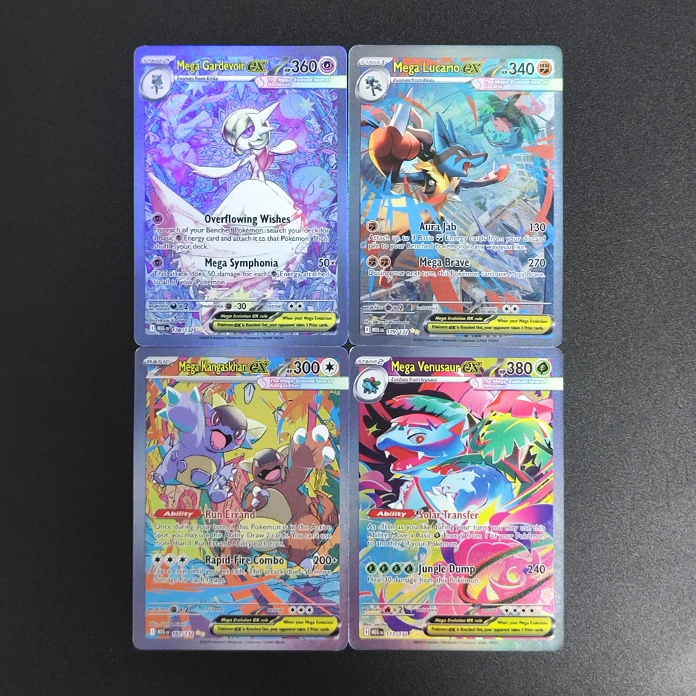 

Английские карты Proxy Ptcg Me01 Mega Evolution Mega Gardevoir Venusaur Lucario Kangaskhan Ex Collection Коллекционная карточная игра