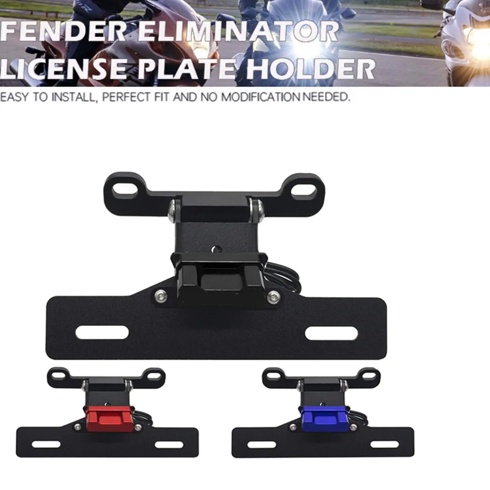 

Motorcycle License Plate Bracket,Replacement Spare Part Sturdy Aluminum Alloy