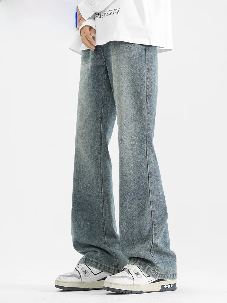 

Wassup Happy Men's Vintage American Style Loose Straight Leg Casual Jeans Wear Resistant Cotton Polyester Blend Summer Jeans