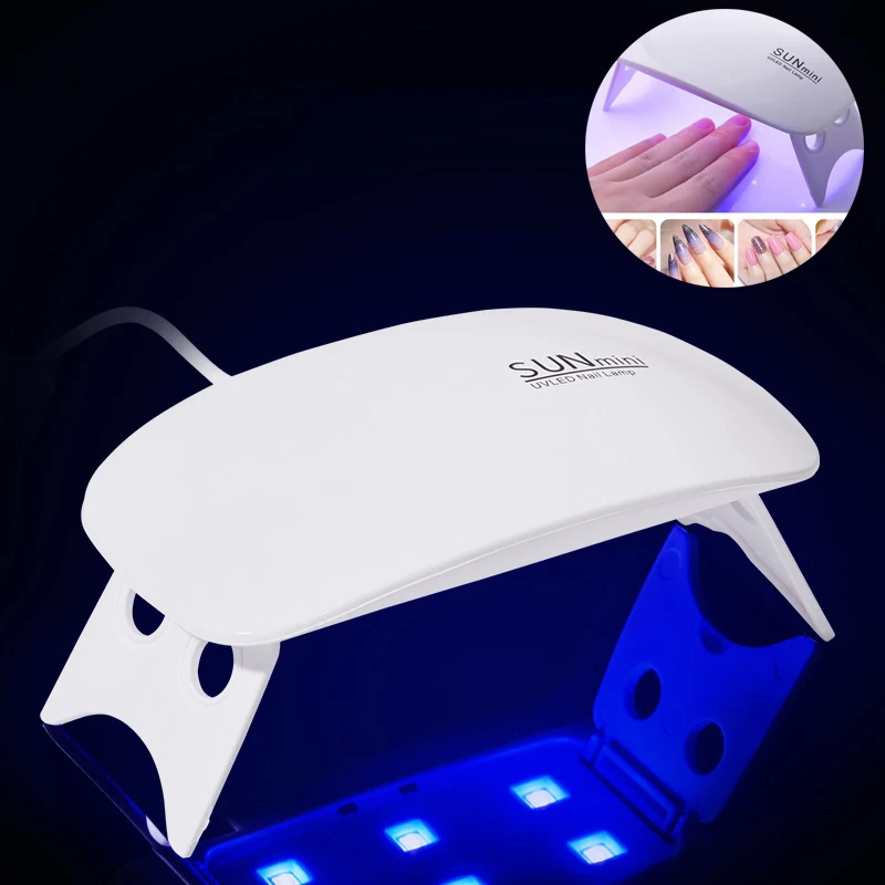 D2 6w Portable Usb Nails Dry Tool Home Mini Nail Lamp Uv Led Gel Polish Cured Pink White Nail Dryer Machine Uv Lamp Cute Desk