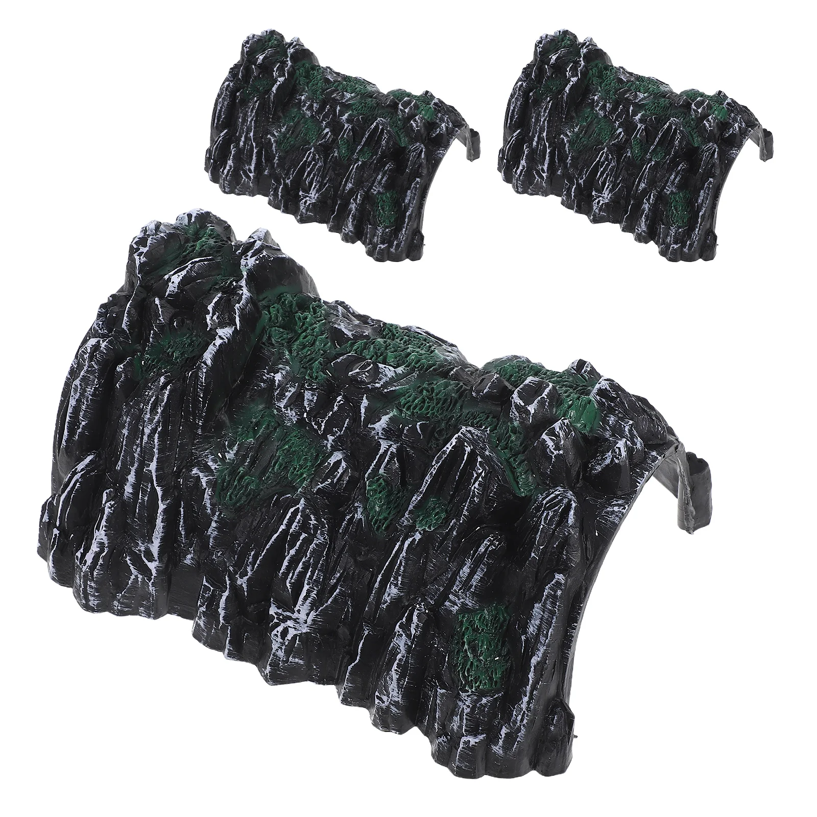 3pcs Simulation Cave Models Plastic Railway Train Tunnel Figurines Toys for Kids artificial cave scene model