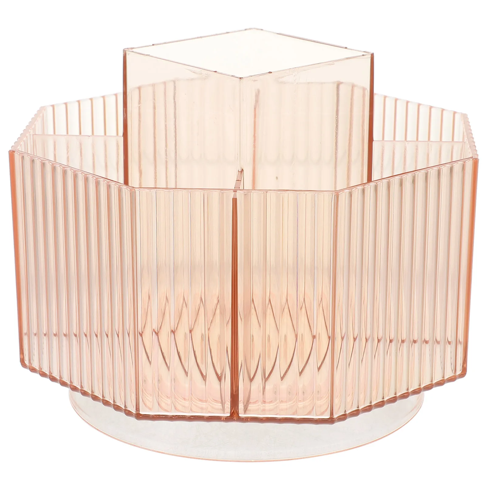 صندوق منظم لفرش المكياج المكتبي، تصميم قابل للدوران يحمل فرش متعددة بما في ذلك أدوات كريم الأساس وكحل الشفاه والحواجب #4