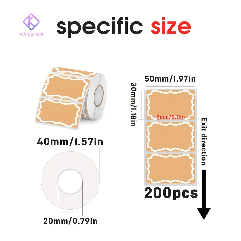 3/4 Rolls Four‑Color Thermal Labels 200Pcs/Roll Self‑Adhesive Printable Stickers for Small Business Home Office DIY