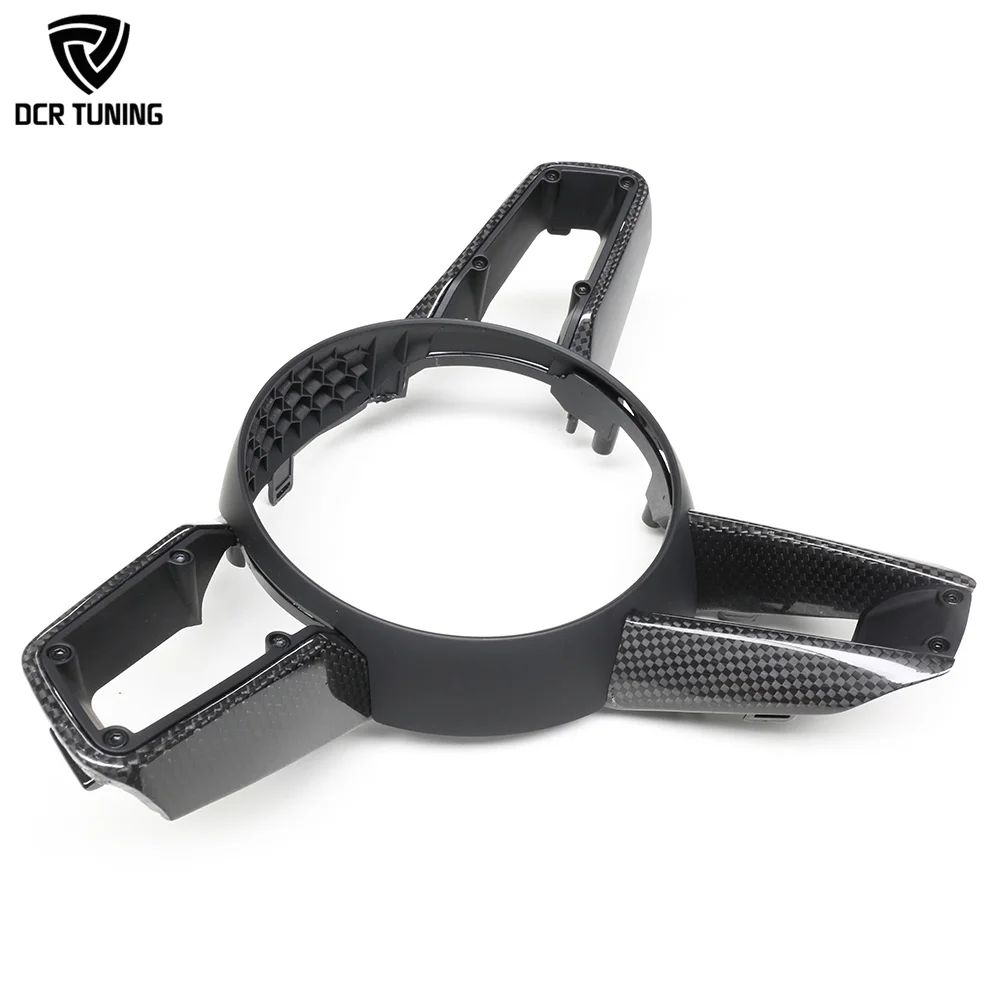 ポルシェ マカン 911 パナメーラ カイエン用 タイカン 992 リアルカーボンステアリングホイールトリム ドライカーボンファイバーインテリアチューニングデコレーション