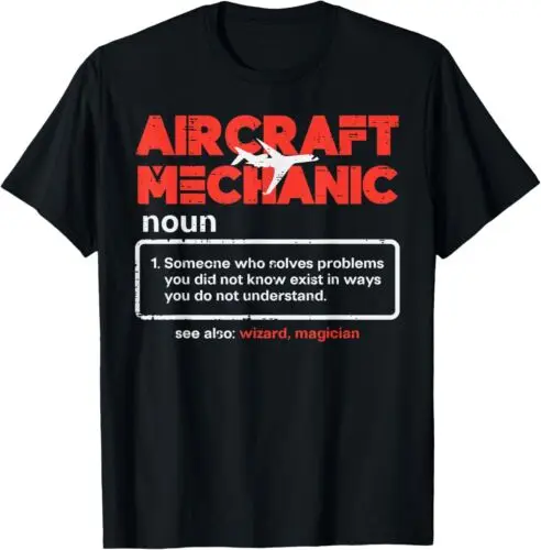 

NEW LIMITED Aircraft Mechanic Definition Airplane Technician T-Shirt