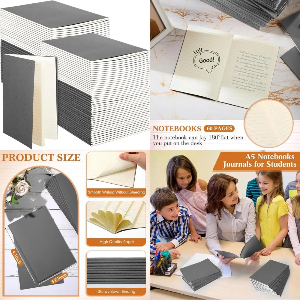 

A6 Kraft Notebooks, 150 Pack, 5.82x4.13 Inches, 48-Page Softcover Journals for Kids, Students, and Travelers