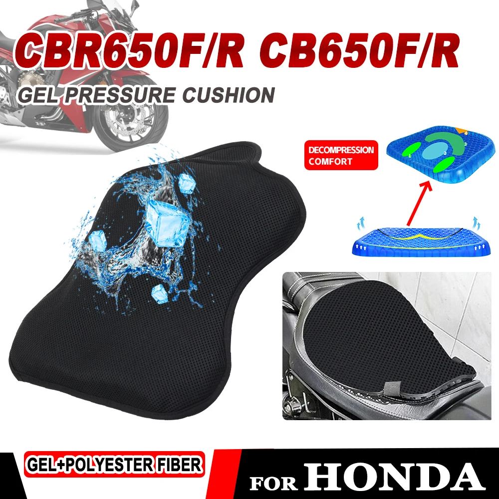 Breathable Pressure Relief Gel Seat Cushion Cover for Honda CBR 650F 650R CB650F CB650R CBR650R Motorcycle Accessories Gel Seat