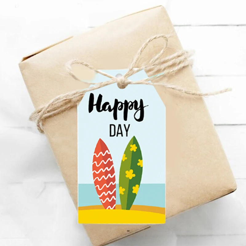 

60pcs Hawaii Beach Party Favour Tags Sunny Beach Holiday Decoration Summer Theme Party Party Ambience Gift Wrap Pendant Charms