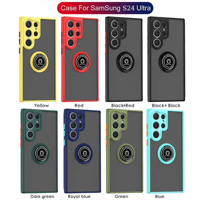 Magnetic Ring Holder Case for Samsung Galaxy S24 S23 S22 S21 S20 FE S10 Note 20 10 Plus Ultra Shockproof Stand Matte Cover Coque