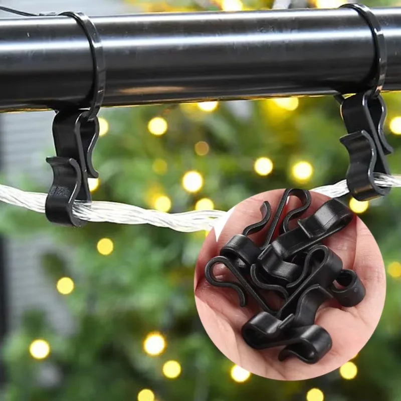 

10Pcs Plastic Hooks Mini Gutter Hooks Hangers S-Shaped Clips Outdoor Light Clips for Hanging Holiday String Rope Lights Outdoor