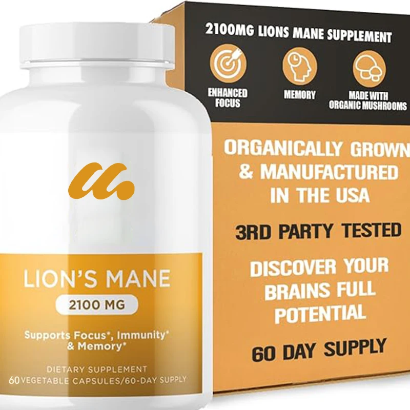 

Mushroom supplement for mental clarity, focus, and immune support - organic brain promoting puzzle lion mane mushroom capsules