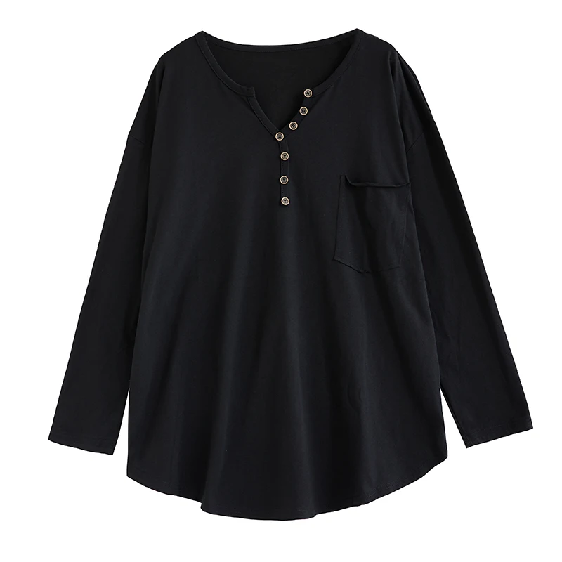 Cseta Hoada de Manga Larga con Cuello en V y Bolsillo para Mujer, Color Sólido, Estilo Casual, Cseta Interior, Otoño ...