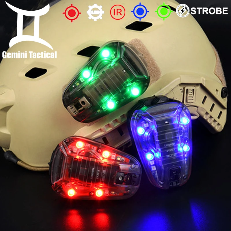 2024 Tactical IR Signal Light Ladybird LampWaterproof Red Green Blue Outdoor Survival Flashlight Multipurpose LED Helmet Light