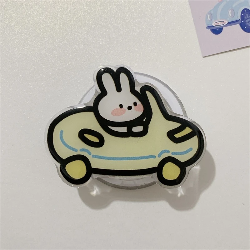 Coreano bonito dos desenhos animados para magsafe telefone magnético griptok aperto tok suporte para iphone 15 dobrável caso de carregamento sem fio titular anel