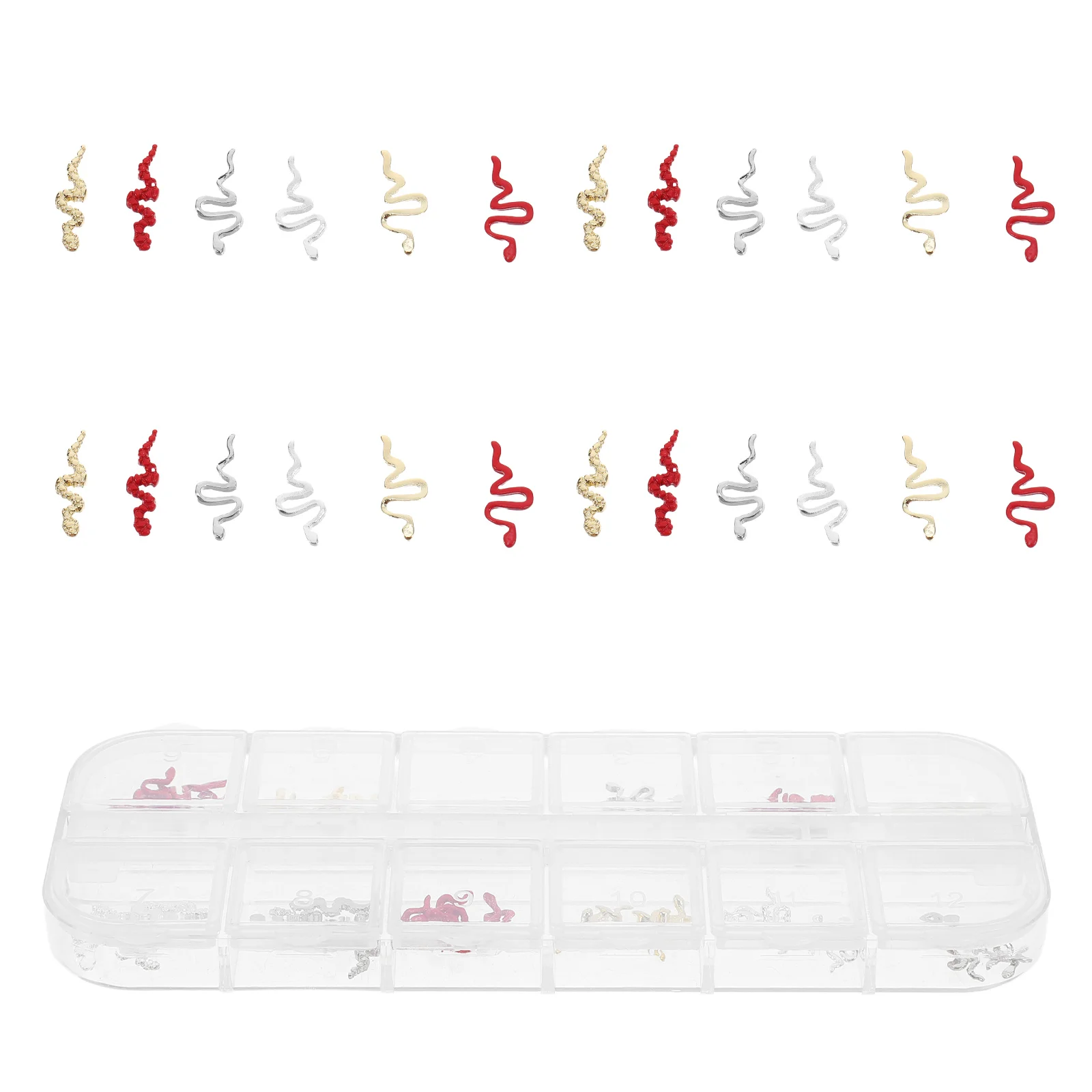 

1 Box Charms For Women Art Decorations Unique Shape Longlasting Jewelry Diy Manicure Supplies Snake Jewels Tiny Nail Accessories