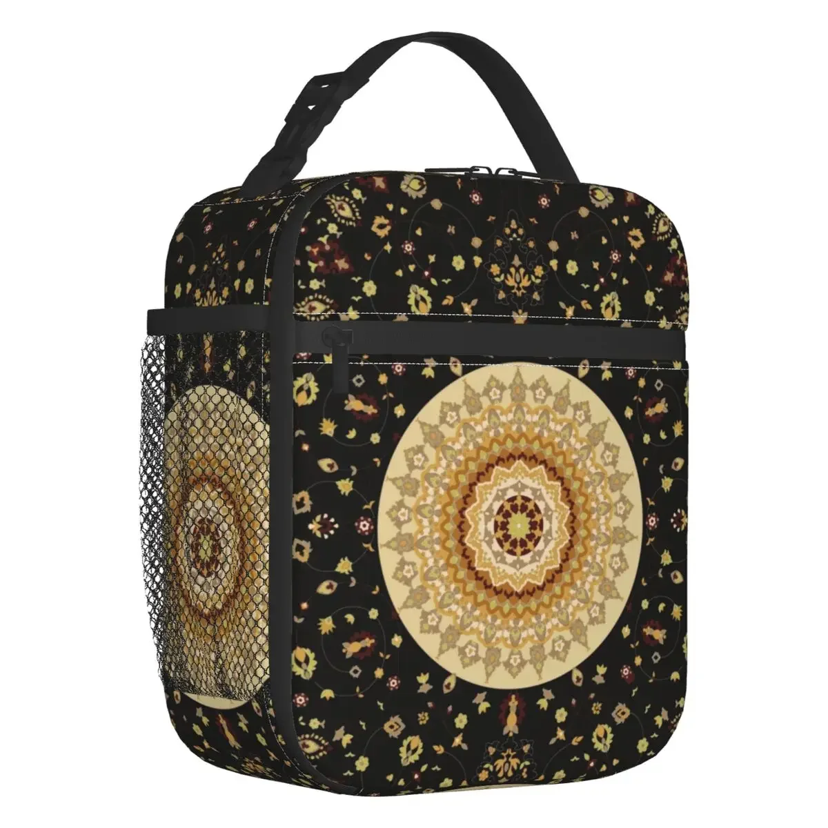 

Bohemian Floral Turkish Carpet Insulated Lunch Bag Resuable Antique Persian Style Thermal Cooler Bento Box Beach Camping Travel