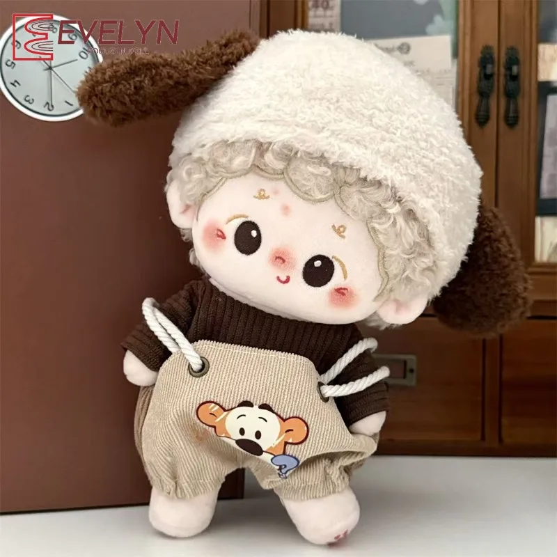 에블린 20cm 면 인형 옷 스트랩 팬츠 세트 귀여운 플러시 인형 드레스업 재고 있음