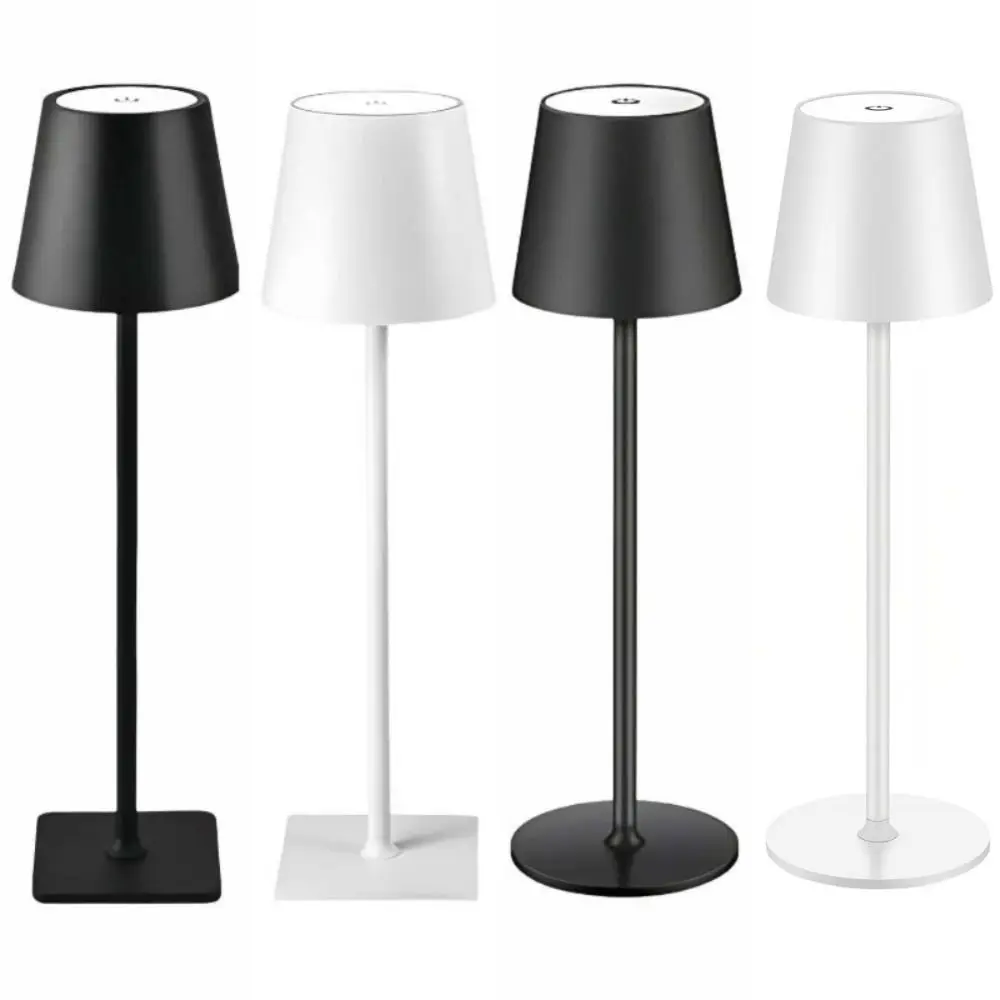 3色LEDデスクランプ、雰囲気調整可能、明るさ調整可能、USB充電式テーブルランプ、防水、ミニマリスト、ワイヤレスタッチランプ