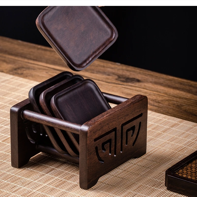 

wood tea accessories anti-scalding insulation Kung household