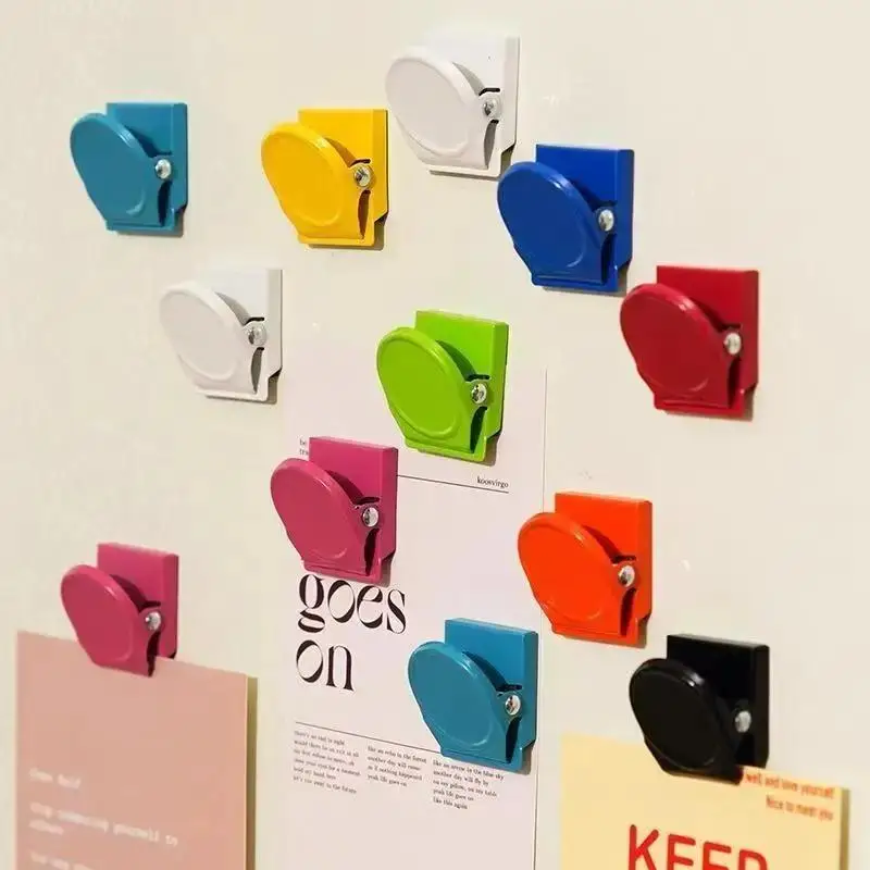 Strong Magnetic Office Fridge Clips Multicolor Scratch Resistant Multifunctional File Organizers for Desk Kitchen Note Storage