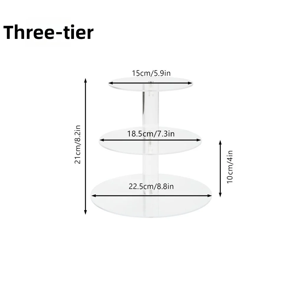 1Set 3/4/5 Tier Acrylic Cupcake Display Stand With Four Acrylic Rods Multifunctional Clear Cake Tower Stand For Party Decor