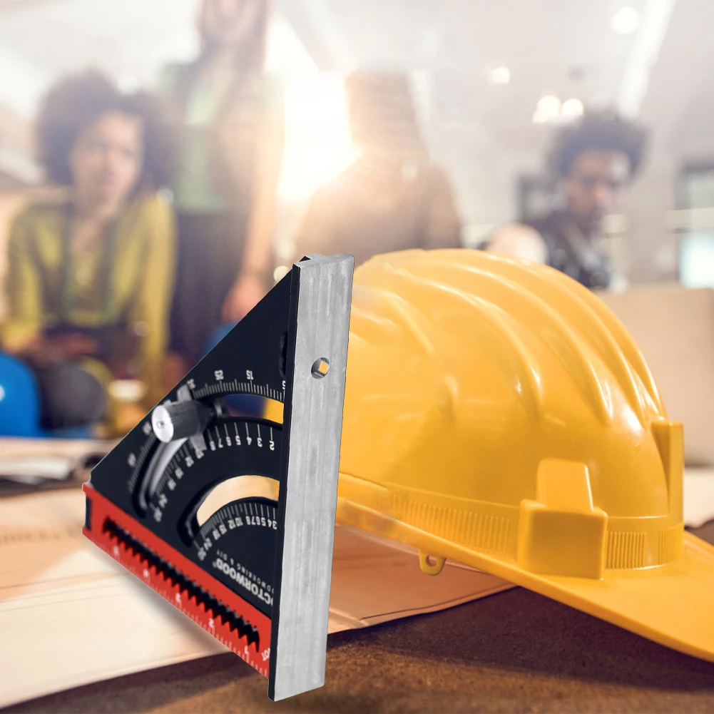 6/12inch Metric Triangle Ruler Aluminum Alloy Angle Protractor Speed Metric Square Measuring Ruler for Woodworker Carpenter Tool