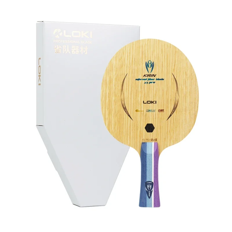 LOKI Kirin K5 PRO 5 bois 2 lame de Tennis de Table en Fiber de carbone intégrée palette de Ping-Pong professionnelle attaque rapide pour l'entraînement