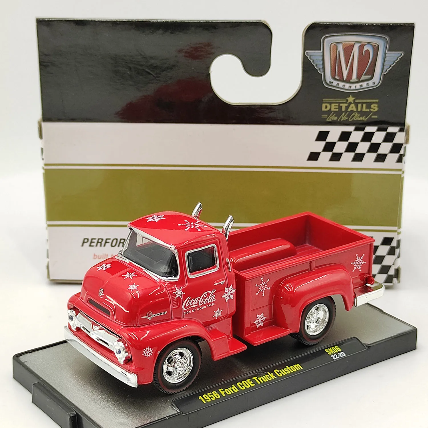 Modèle miniature M2 à l'échelle 1/64, camion Ford COE 1956, série Coca-Cola, en alliage, jouet de collection, cadeau, souvenir, ornement de présentation