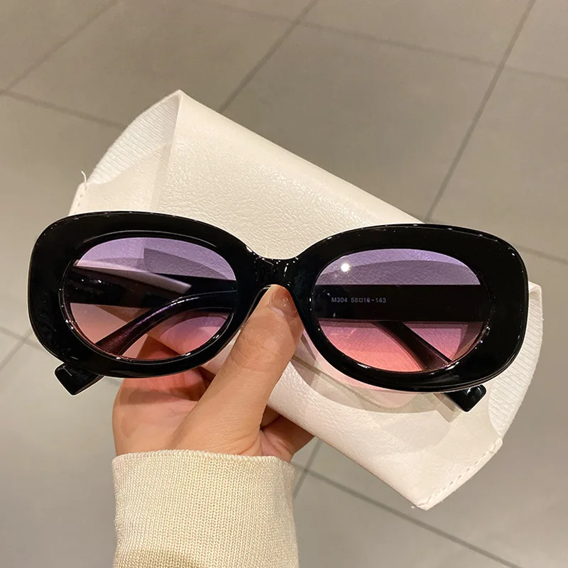 Farbige Sonnenbrille mit elliptischem Rahmen für Straßenkleidung, Fotografiebrille für Sonnenschutz im Freien, modische Sonnenbrille