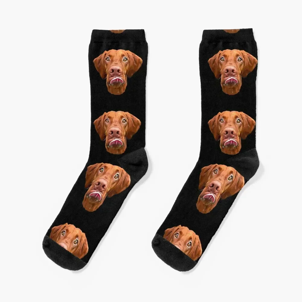 

Hungarian Vizsla - Cute Face! Socks anti slip football moving stockings valentine gift ideas Novelties Man Socks Women's