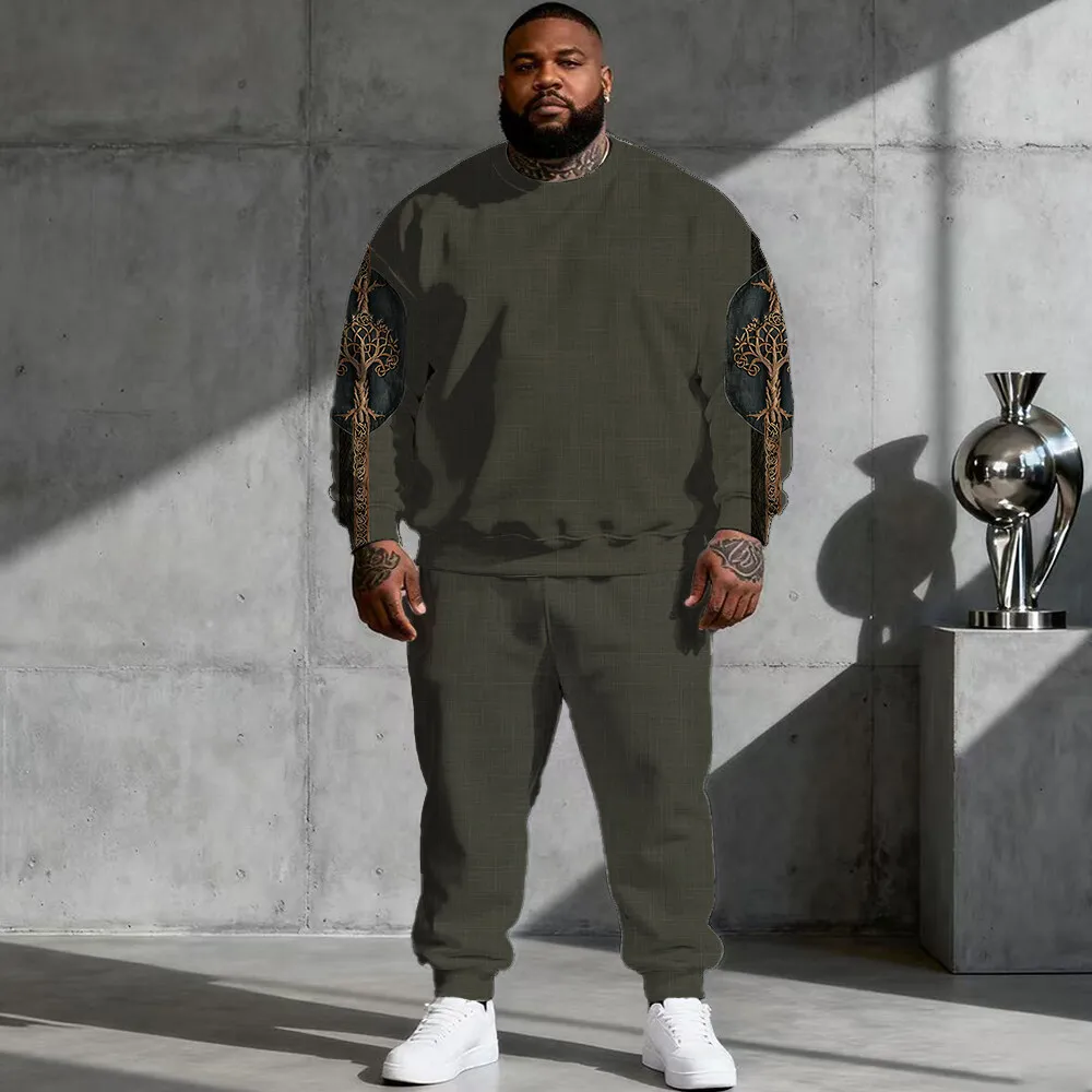 

S-9xl plus size Men's 2-Piece Hoodie Set: Iridescent Plaid Basics - Soft Fabric, Warm, Modern Shimmery Checks