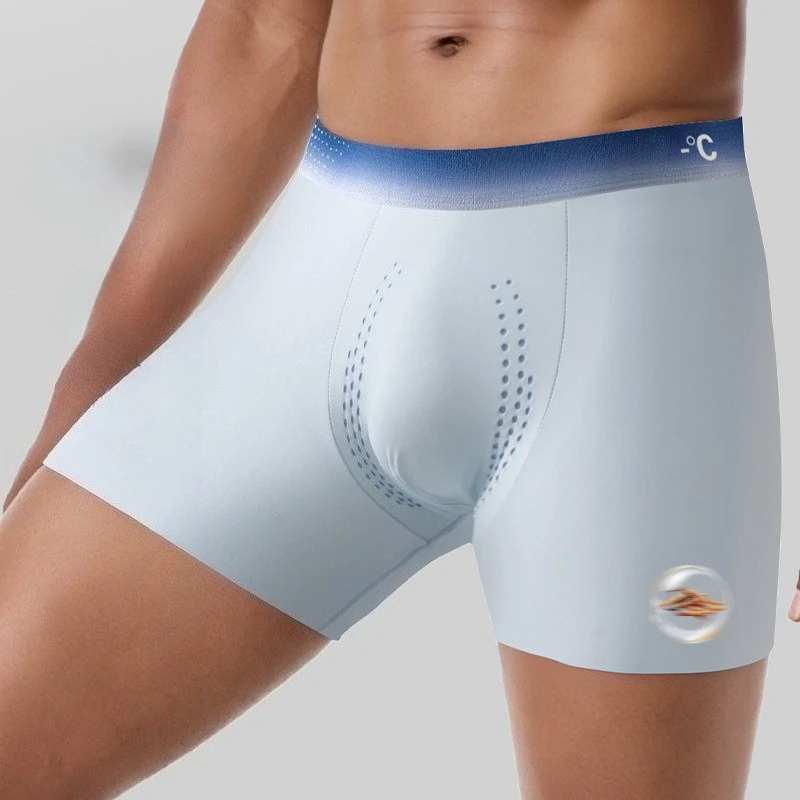Men Breathable Big Pouch Extended Boxers Summer Sporty Sexy Underwear Thin Lightwear Cycling Jogging Crotch  Fashion Shorts