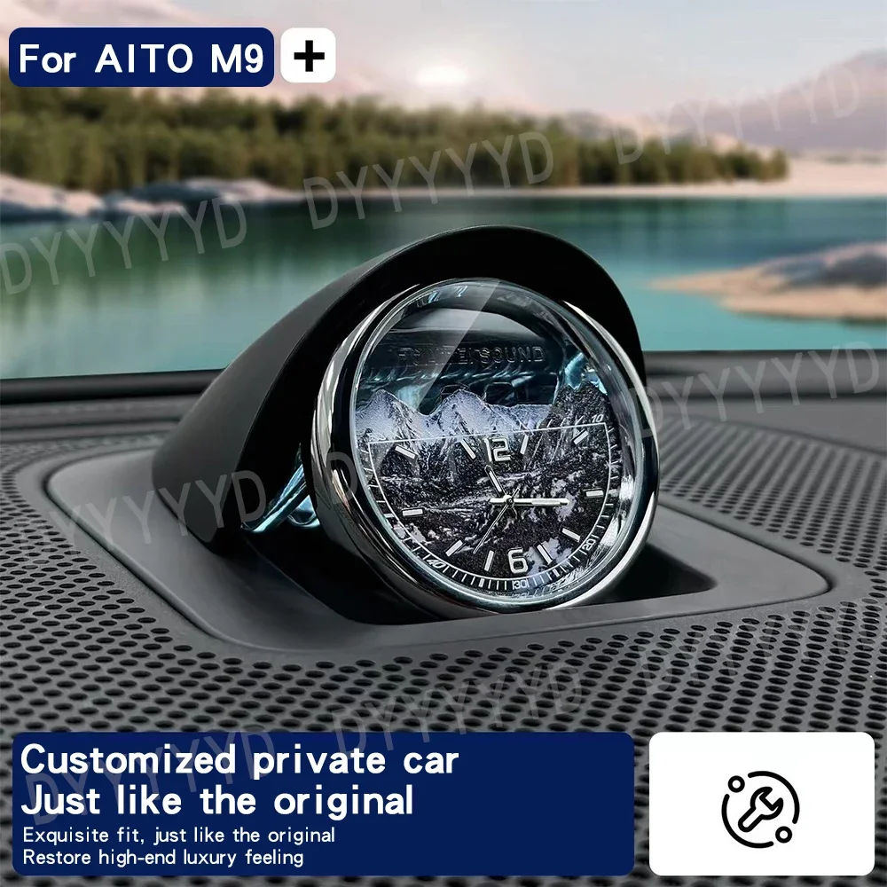 لساعة Wenjie AITO M9 ساعة توقيت السيارة العالمية المعدلة الذكية استمتع بعالم نجمة خاصة على مدار الساعة المتناثرة في المركز #4