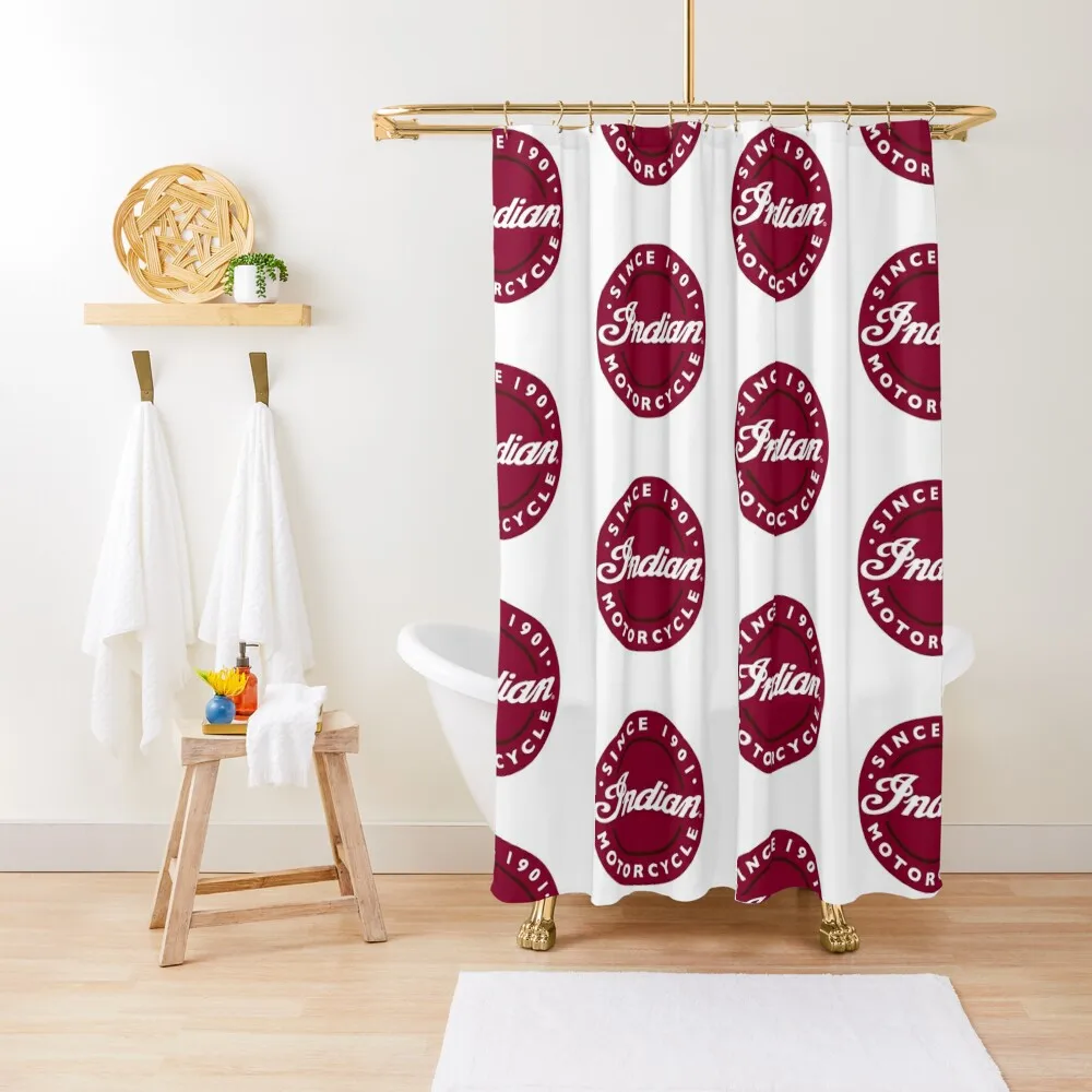

RETRO-Indian-America-Motorcycle-Emblem Shower Curtain Cover For Shower Cute Shower Bathroom For Curtain